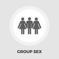 Group sex flat icon Royalty Free Stock Photo