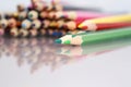 Group of sharp colored pencils Royalty Free Stock Photo