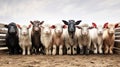 A Group of Sheep in a Pen Royalty Free Stock Photo