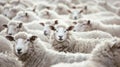 Group of sheep standing in a field. Livestock farming and agriculture concept Royalty Free Stock Photo