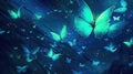 a group of shining fairytale butterflies wallpaper, ai generated image