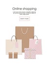 Group of shopping bags and box Royalty Free Stock Photo