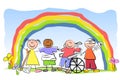 Group of Sick Kids Rainbow