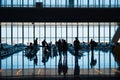 Group of silhouette people in airport Royalty Free Stock Photo