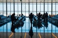 Group of silhouette people in airport Royalty Free Stock Photo