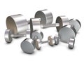 Group of silver weights Royalty Free Stock Photo