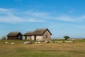 Group of traditional, rural houses on the island of Ãâland, Sweden Royalty Free Stock Photo