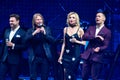 Group of singers performs on stage during the Viktor Drobysh 50th year birthday concert at Barclay Center