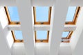 The design of the six skylights windows Royalty Free Stock Photo