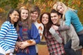 Group Of Six Teenage Friends Having Fun Royalty Free Stock Photo