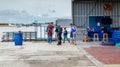 Group of skydivers preparing for jumping event. Royalty Free Stock Photo