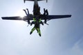 A group of skydivers. Skydiving is in the sky. Royalty Free Stock Photo