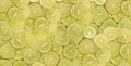 Group sliced green limes background