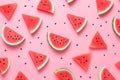 a group of slices of watermelon