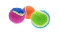 Group of small rubber and cloth fetch balls for dogs Royalty Free Stock Photo