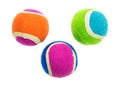 Group of small rubber and cloth fetch balls for dogs Royalty Free Stock Photo