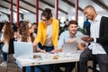 Group of smiling business people working together in office Royalty Free Stock Photo