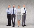 Group of smiling businessmen over white background Royalty Free Stock Photo