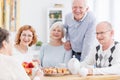 Elderly people at retirement home Royalty Free Stock Photo