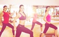 Group of smiling people doing aerobics Royalty Free Stock Photo