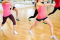 Group of smiling people exercising in the gym Royalty Free Stock Photo