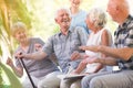 Group of smiling senior friends