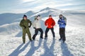 A group of snowboarders