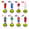 Group soccer football player jersey national world team. Vector