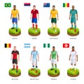 Group soccer football player jersey national world team. Vector