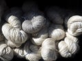 Group of soft wool clew in natural colors