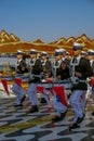 Group of soldiers with drums in Konak, Izmir during the celebrations for the Republic Day of Turkey