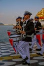 Group of soldiers with drums in Konak, Izmir during the celebrations for the Republic Day of Turkey