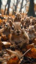 A group of squirrels engaging in a nutty heist with tiny masks and ropes in a 3D realistic action rendering of backyard