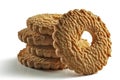 Group of stacked rustic round biscuits