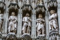 Group of statues from medieval facade on Grand Place in Brussels Belgium Royalty Free Stock Photo