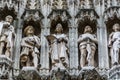 Group of statues from medieval facade on Grand Place in Brussels Belgium Royalty Free Stock Photo