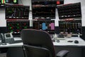 Group of stock data monitor analyzing data stock market in monitoring room on the data presented in the chart, forex trading graph Royalty Free Stock Photo