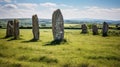 a group of stones in a field