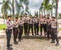 Group of strong police men in Makassar, South Sulawesi, Indonesia