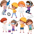 Group of student learning character Royalty Free Stock Photo