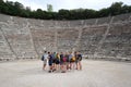 A group of student visiting the archaeological site of Epidaurus