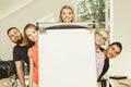 Group of students and board Royalty Free Stock Photo