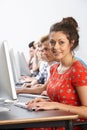 Group Of Students In Computer Class Royalty Free Stock Photo