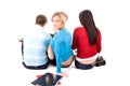 Group of students having fun, doing home work Royalty Free Stock Photo