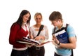 Group of students having fun, doing home work (iso Royalty Free Stock Photo