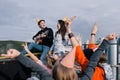 Group of students on live party Royalty Free Stock Photo