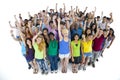 Group of Students Raising Their Arms Royalty Free Stock Photo