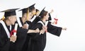 Students Running and Celebrating Graduation Royalty Free Stock Photo