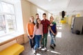 Group of students taking selfie with smartphone Royalty Free Stock Photo