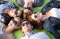 Group of students or teenagers lying in circle Royalty Free Stock Photo